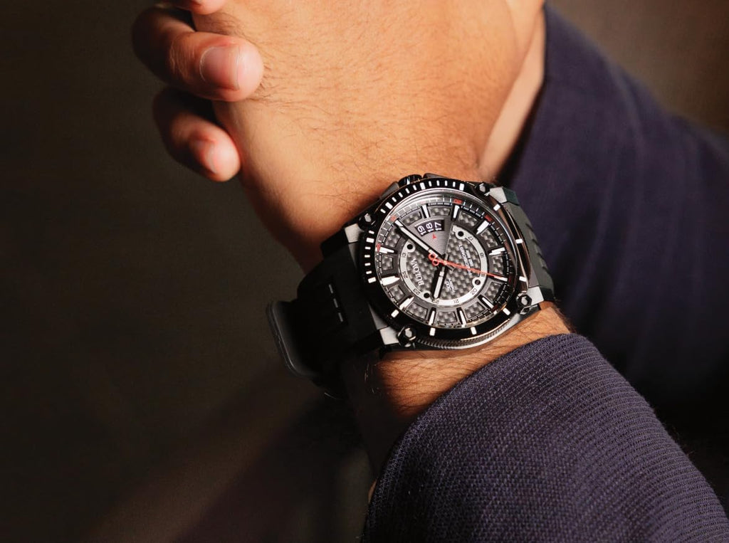 Bulova Men's Icon High Performance Quartz Chronograph Black Stainless Steel Watch with Polyurethane Strap, Black Dial Style: 98B417