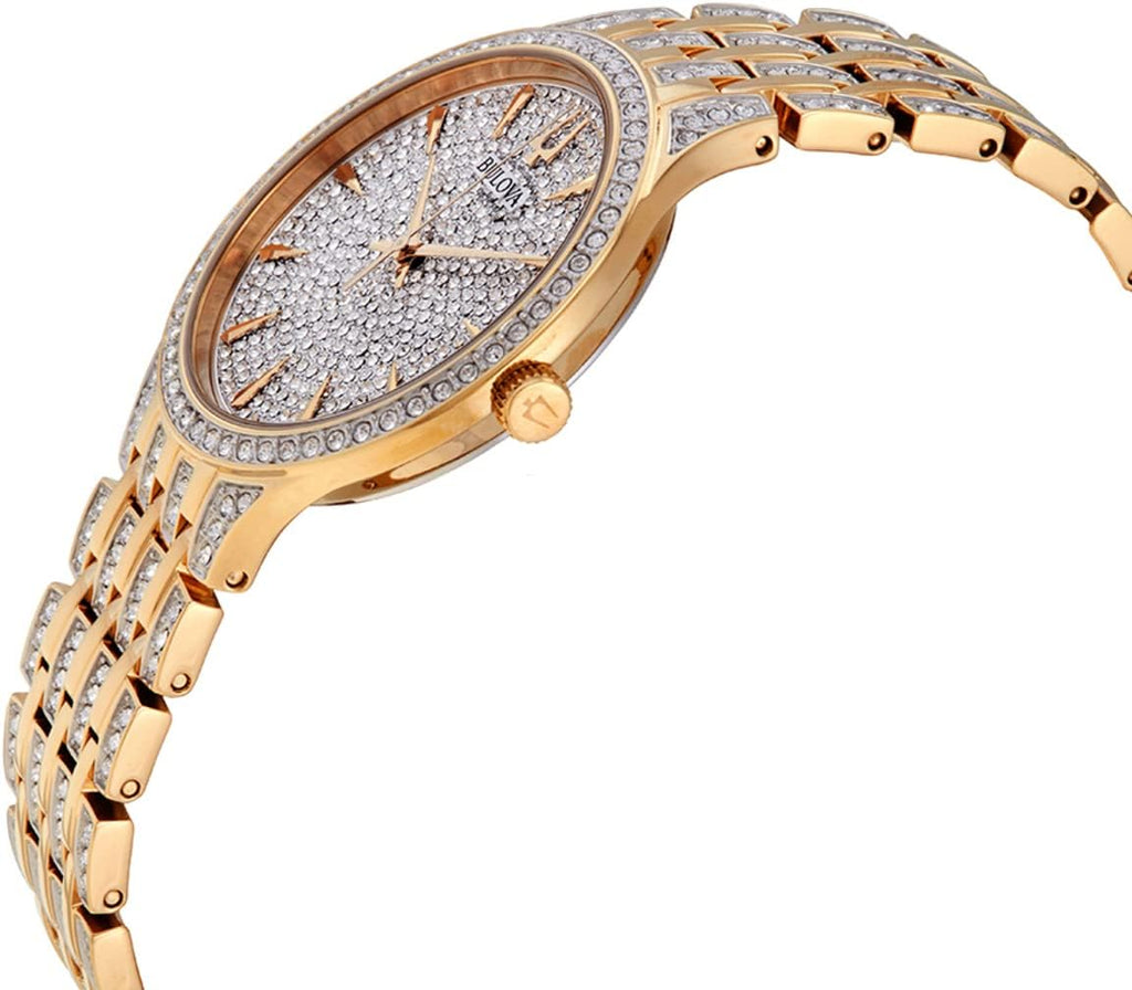 Bulova Men's Crystal Phantom Gold Tone 3-Hand Quartz Stainless Steel Style: 98A229