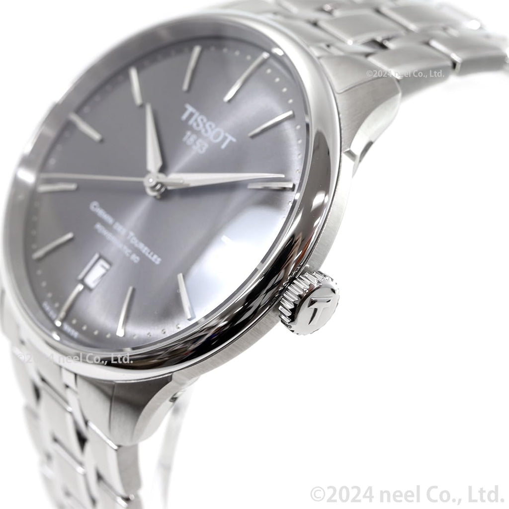 Tissot Chemin des Tourelles Powermatic 80, Swiss Automatic Watch for Men, 39mm, Stainless Steel Case, T1398071106100
