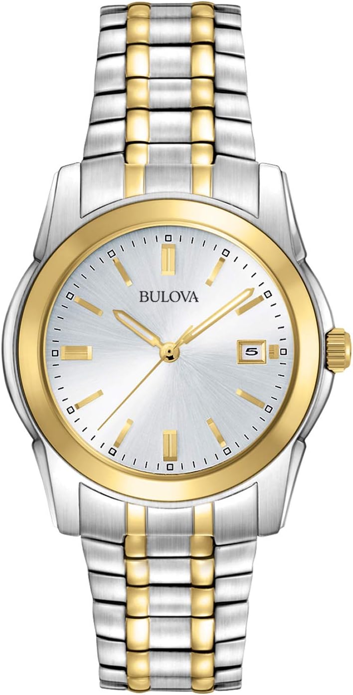 Bulova Men's Classic Two-Tone Stainless Steel 3-Hand Date Quartz Watch, 38mm Style: 98H18