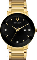 Bulova Men's 3-Hand Quartz Watch with Diamond Dial and Edge to Edge Crystal