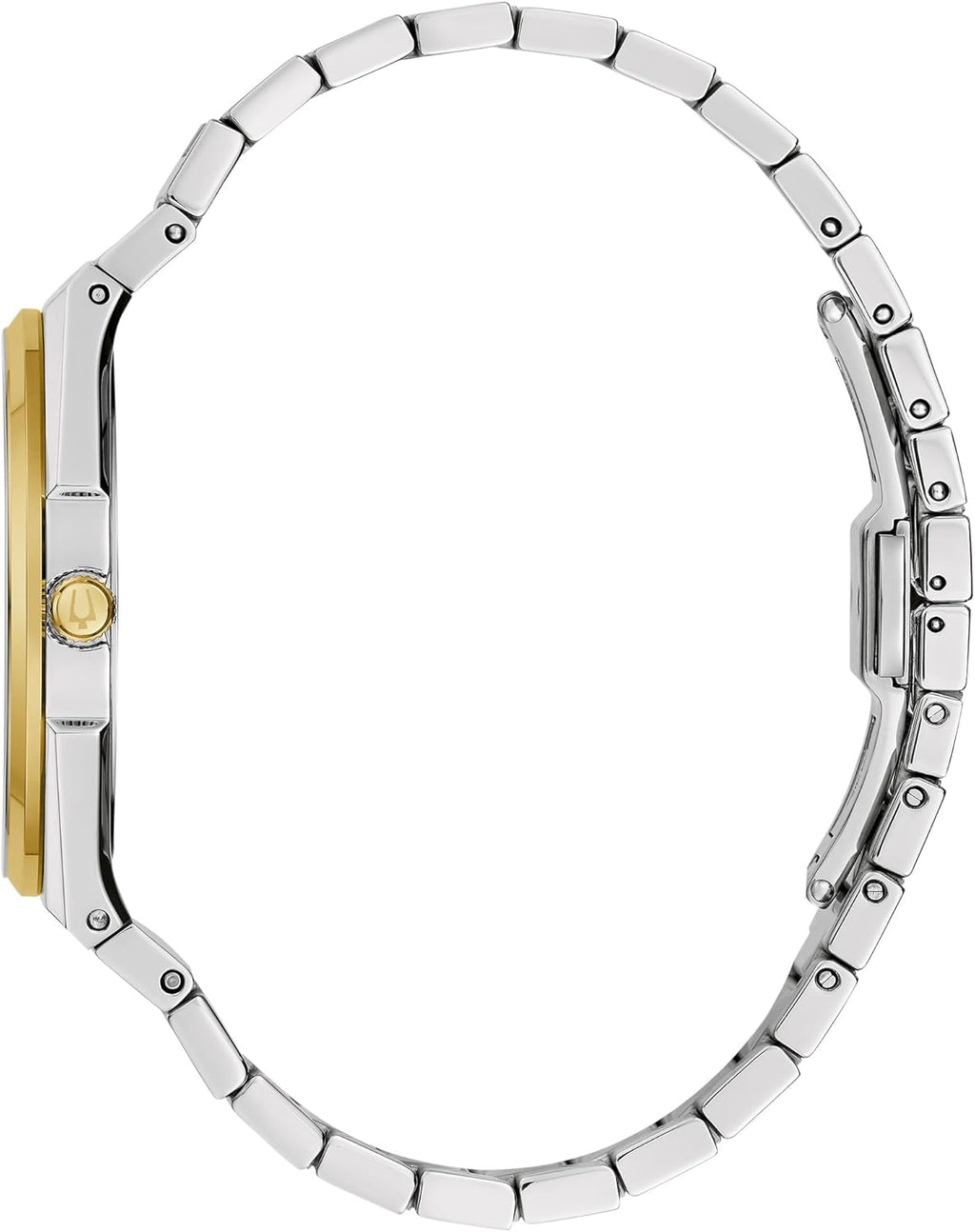Bulova Mens Dress Classic Quartz Two Tone Stainless Steel Watch, Patterned Dial, 39mm