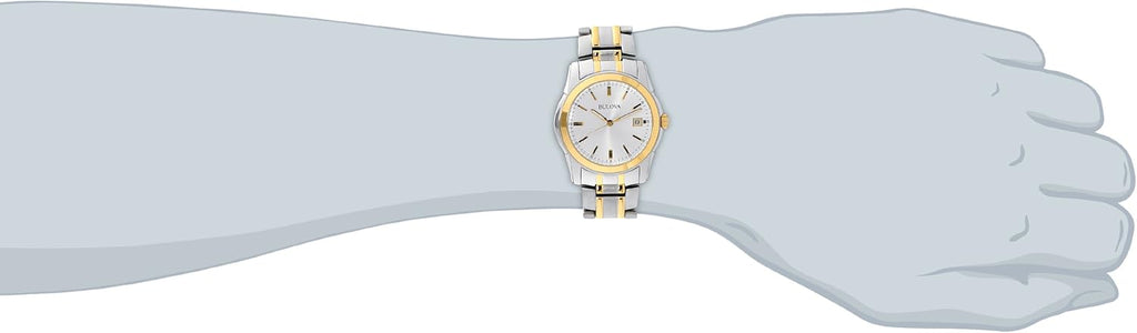 Bulova Men's Classic Two-Tone Stainless Steel 3-Hand Date Quartz Watch, 38mm Style: 98H18