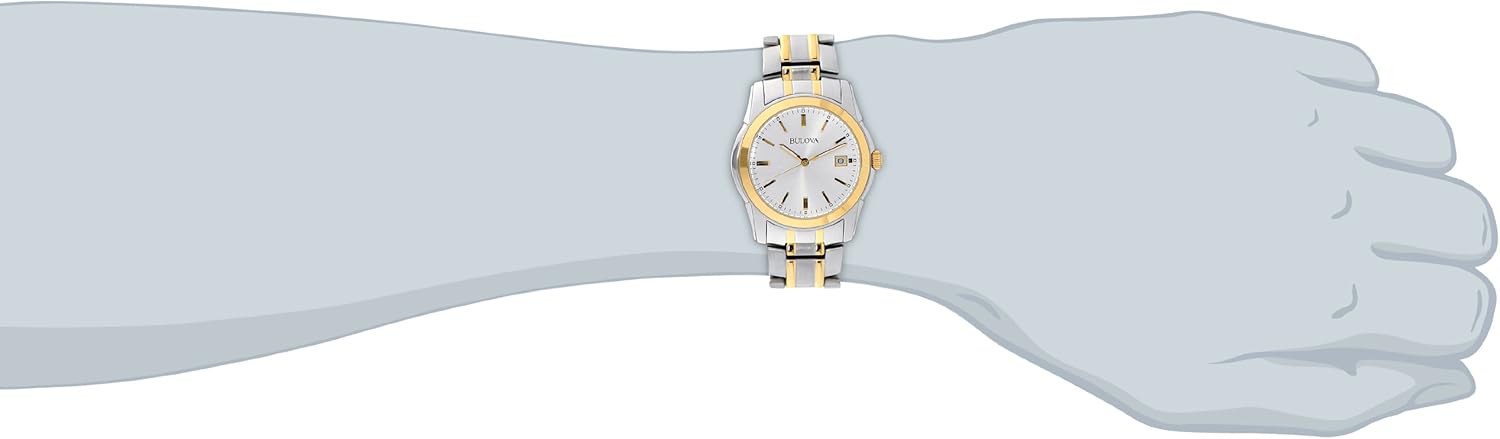 Bulova Men's Classic Two-Tone Stainless Steel 3-Hand Date Quartz Watch, 38mm Style: 98H18
