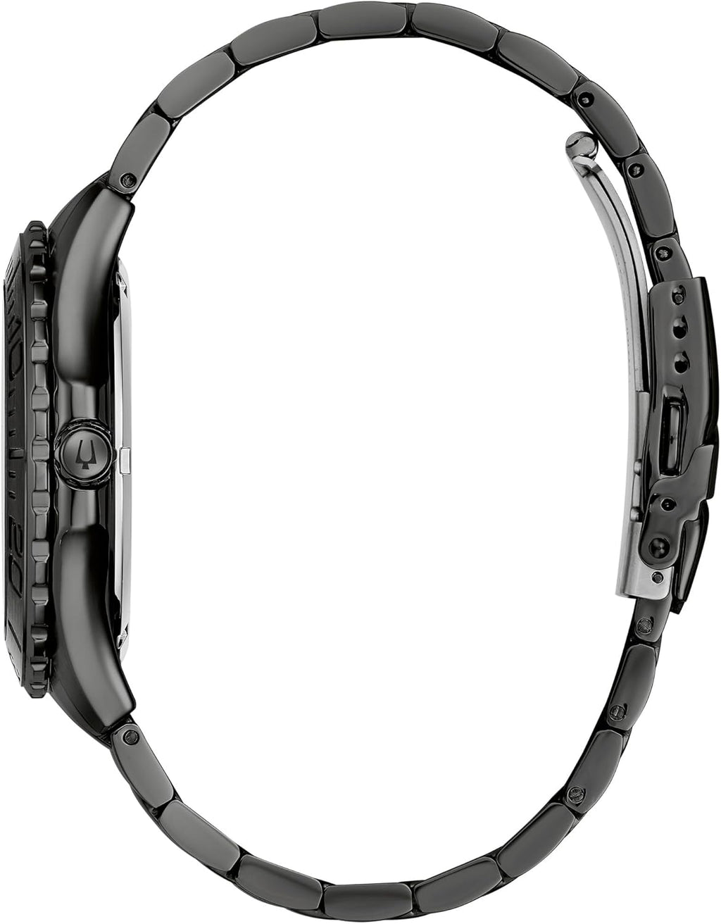 Bulova Men's Sport Watch, Black Stainless Steel Bracelet, Rose Gold Accents, Luminous Markers Black Dial, 42mm Case Style: 98B438