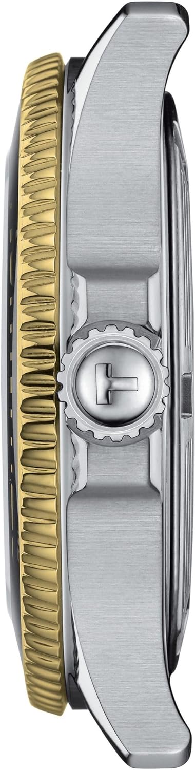 Tissot Unisex Tissot Seastar 1000 36mm 316L Stainless Steel case with Yellow Gold PVD Coating Quartz Watch, Grey, Stainless Steel, 18 (T1202102105100)