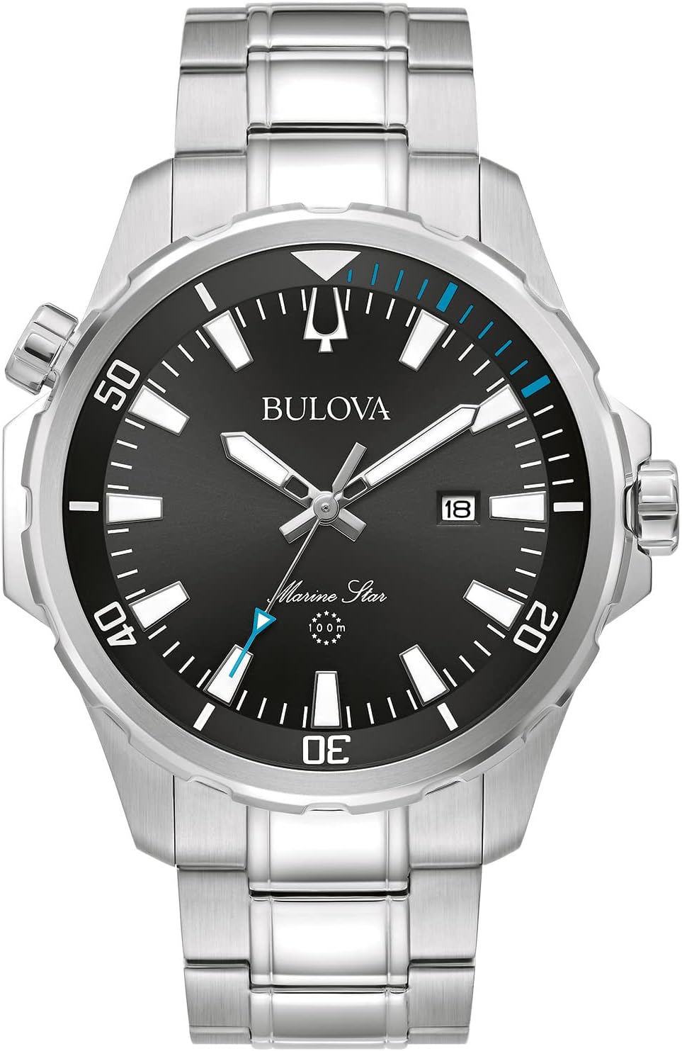 Bulova Men's Marine Star 'Series B' Stainless Steel Watch, Black Sunray Dial Style: 96B382