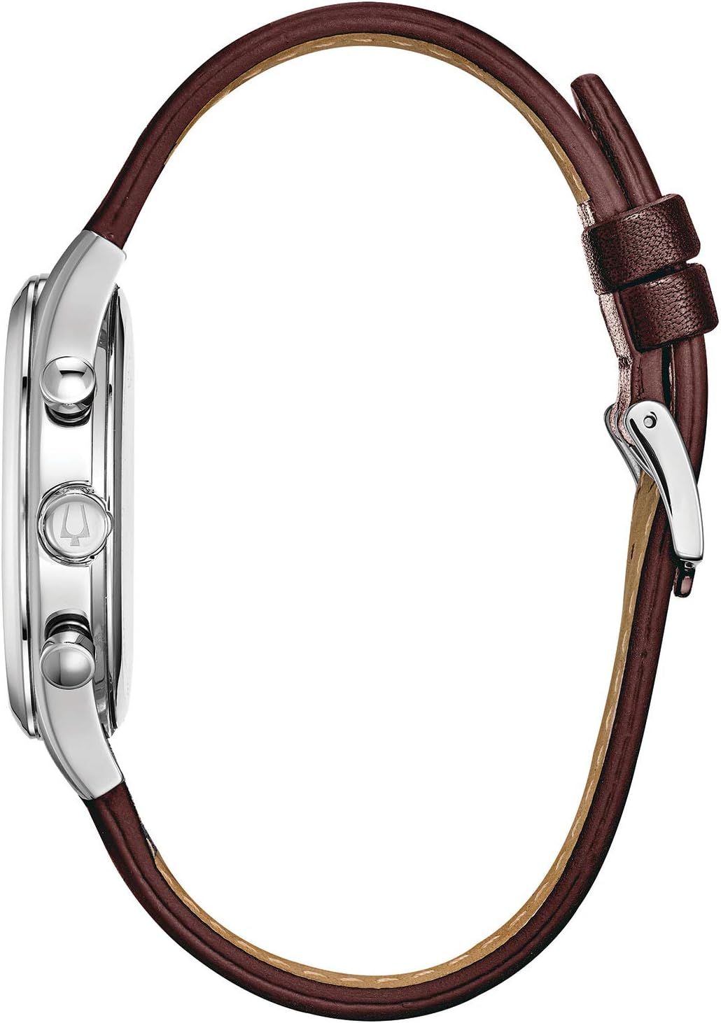 Bulova Men's Classic Stainless Steel 6-Hand Chronograph Quartz Leather Strap Watch with Grey Dial, Gold Accents, Arabic Markers, 41mm