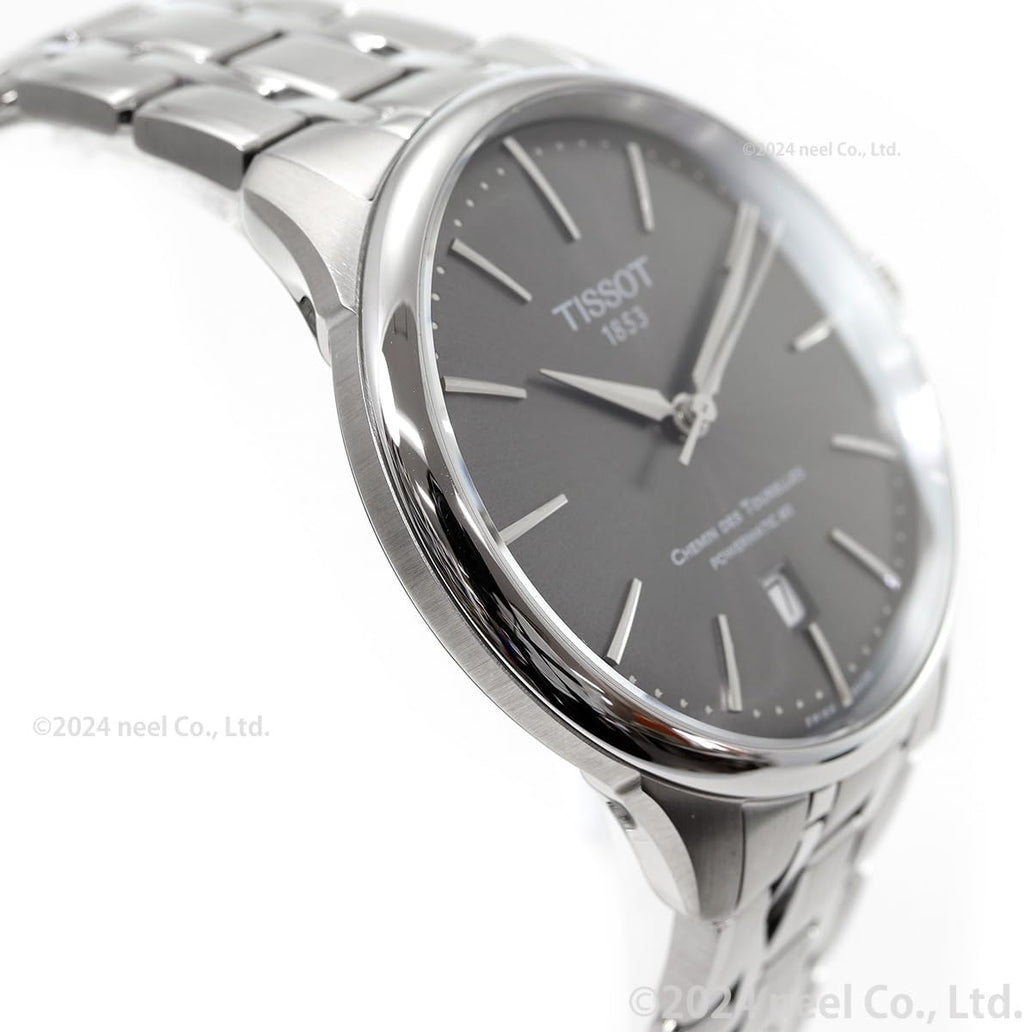 Tissot Chemin des Tourelles Powermatic 80, Swiss Automatic Watch for Men, 39mm, Stainless Steel Case, T1398071106100