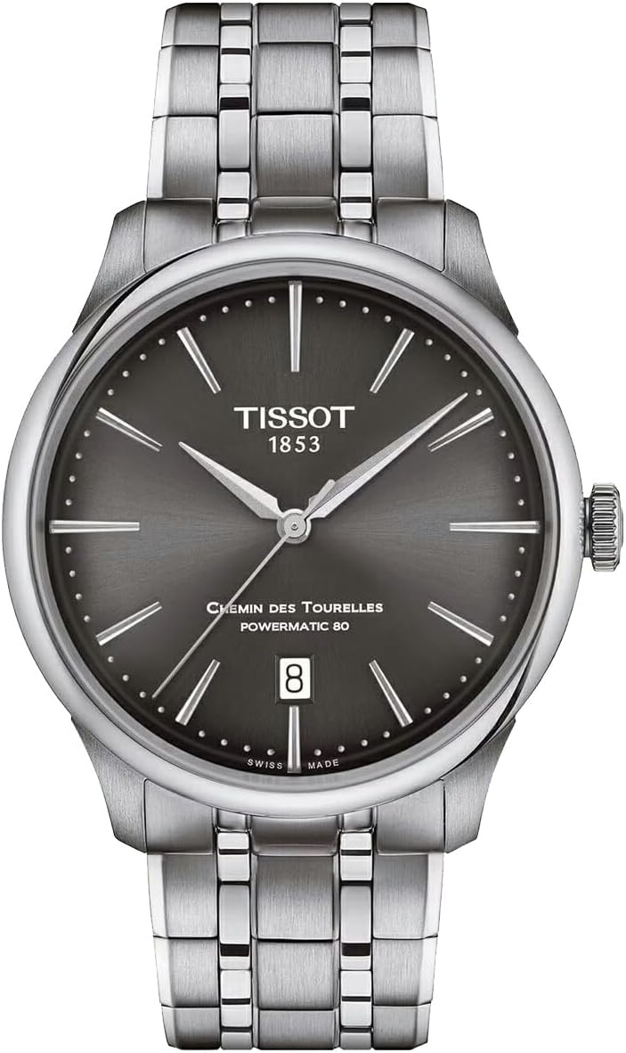 Tissot Chemin des Tourelles Powermatic 80, Swiss Automatic Watch for Men, 39mm, Stainless Steel Case, T1398071106100