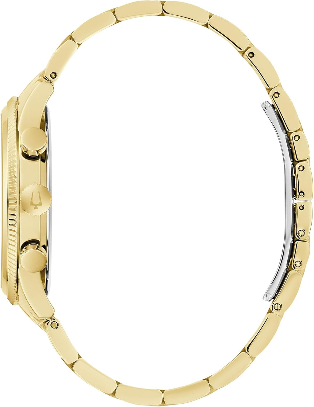 Bulova Men's Classic 6-Hand Chronograph Quartz Gold Stainless Steel Watch, 24 Hour Time, Luminous Hands, 43mm, Style:97A190