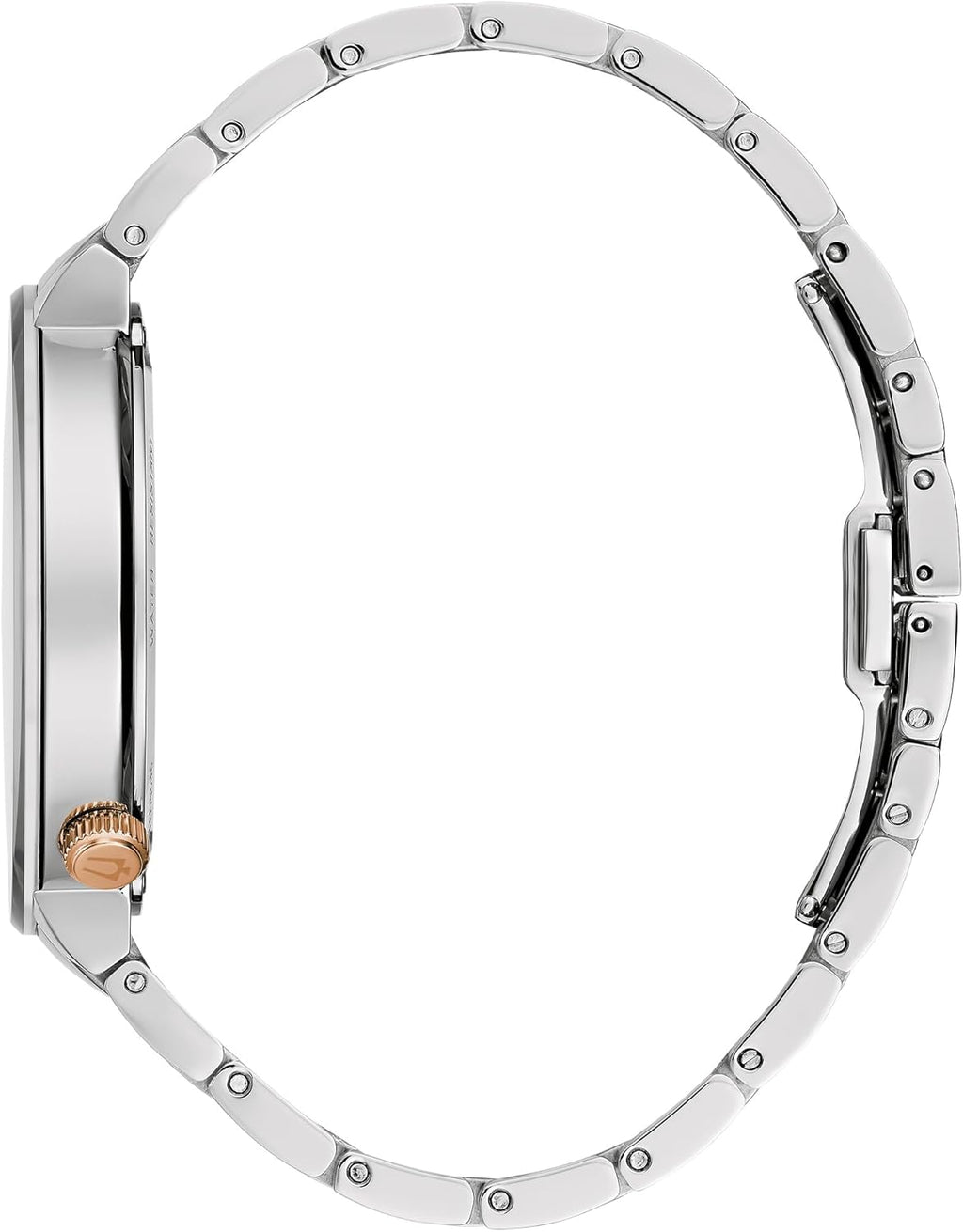 Bulova Latin Grammy Men's Modern Futuro Two Tone Rose Gold Stainless Steel Watch, Textured Grey Dial, 24 Hour Time (Model:98A309)
