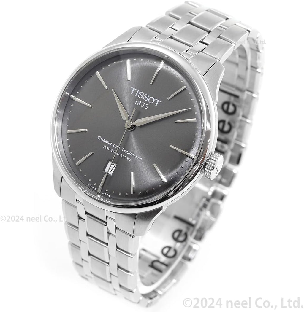 Tissot Chemin des Tourelles Powermatic 80, Swiss Automatic Watch for Men, 39mm, Stainless Steel Case, T1398071106100