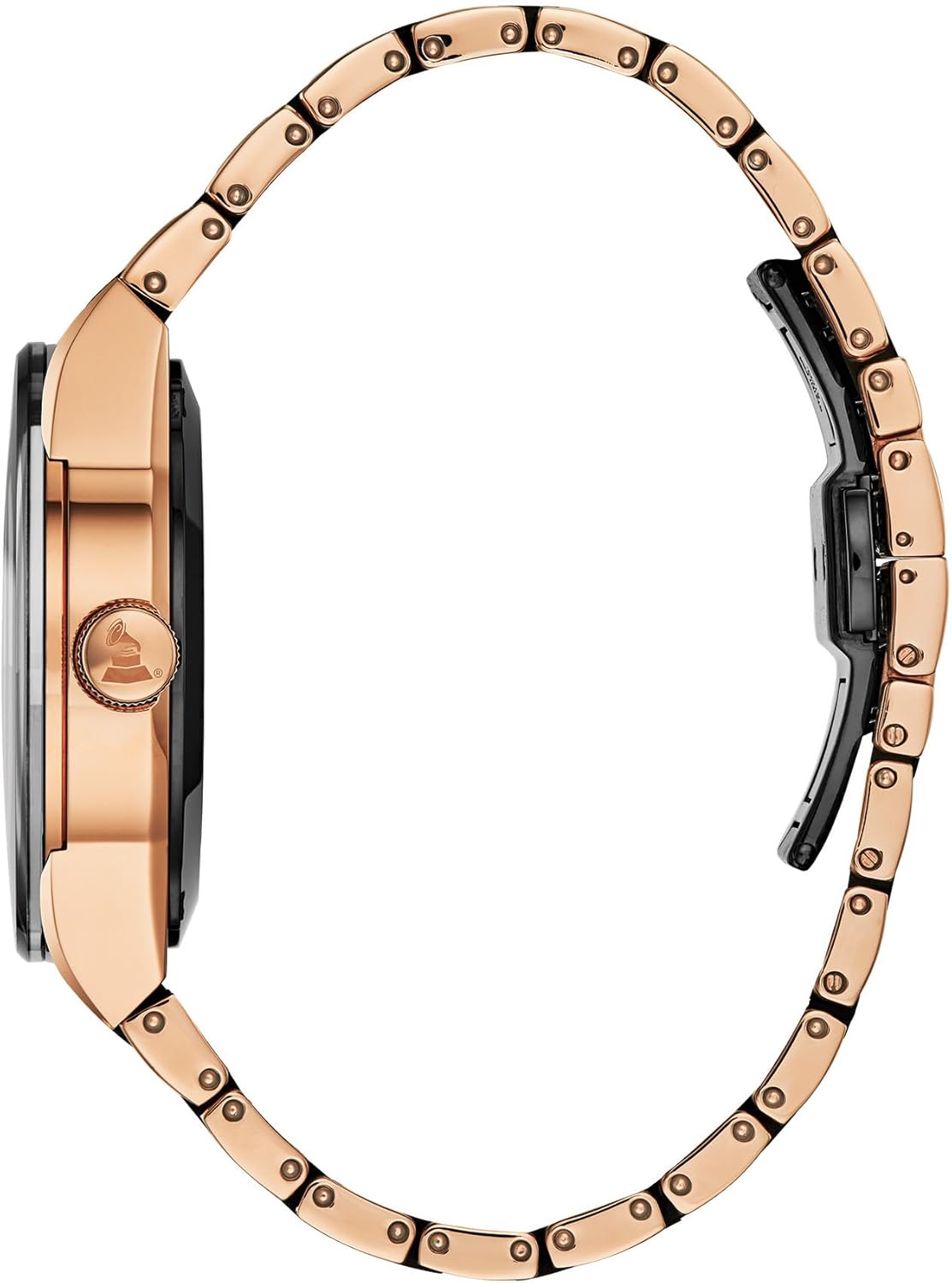 Bulova Latin Grammy Modern Millenia Automatic Two-Tone Stainless Steel Watch,Open Heartbeat Aperture,Exhibition Case Back,Black Dial, (Model:98A236)