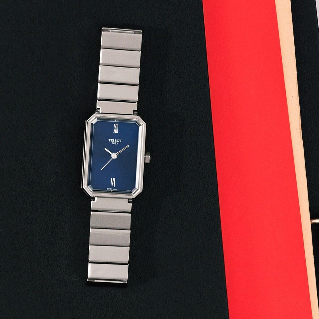 Tissot SRV, Swiss Quartz Watch for Women, Stainless Steel Case, Blue Dial, T1601101104300
