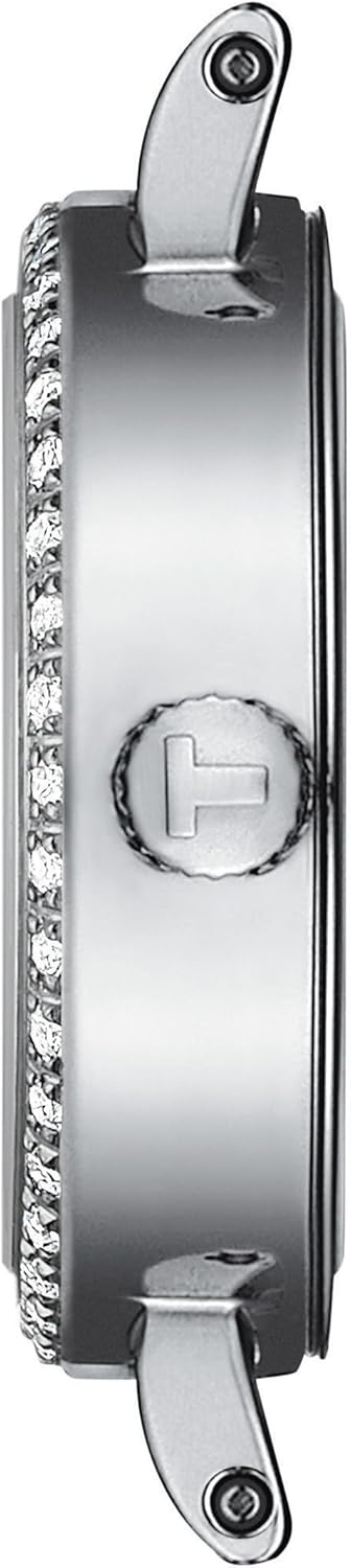 Tissot Womens Tissot Lovely Round 316L Stainless Steel case with Diamonds Quartz Watches, Grey, Stainless Steel, 6 (T1400096111600)