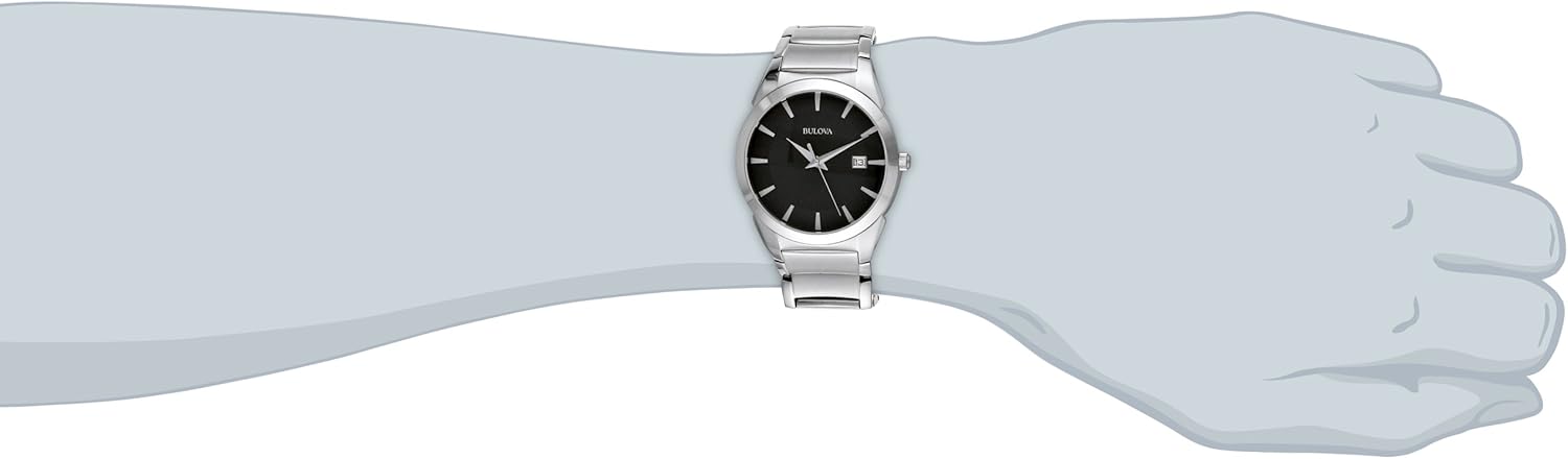 Bulova Men's 3-Hand Calendar Date Quartz Watch, Patterned Dial, 38mm, Style: 96B149