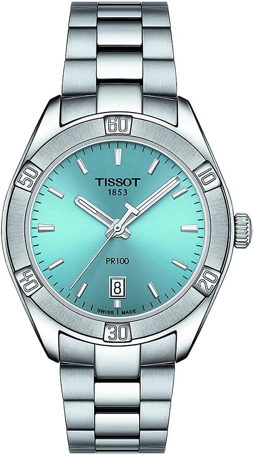 Tissot Womens Tissot PR 100 Lady Sport Chic Swiss Quartz Watch, Grey, Stainless Steel, 18 (T1019101135100)