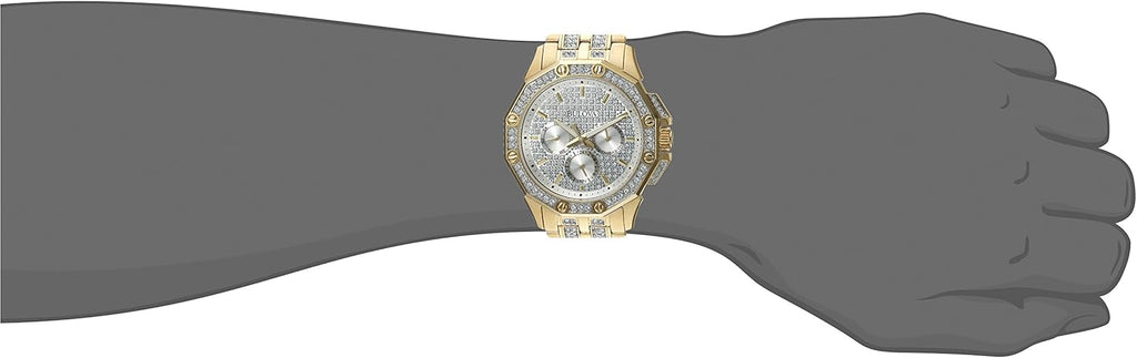 Bulova Men's Crystal Octava Chronograph Quartz Watch, Pave Crystal Dial