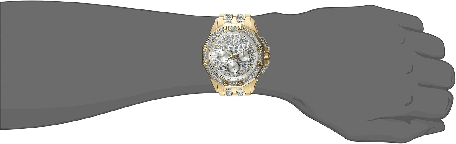 Bulova Men's Crystal Octava Chronograph Quartz Watch, Pave Crystal Dial