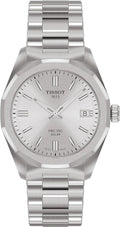 Tissot PRC 100 Solar, Silver Dial, 34mm Watch for Women, Stainless Steel Bracelet, Solar Quartz Movement, T1518221103100