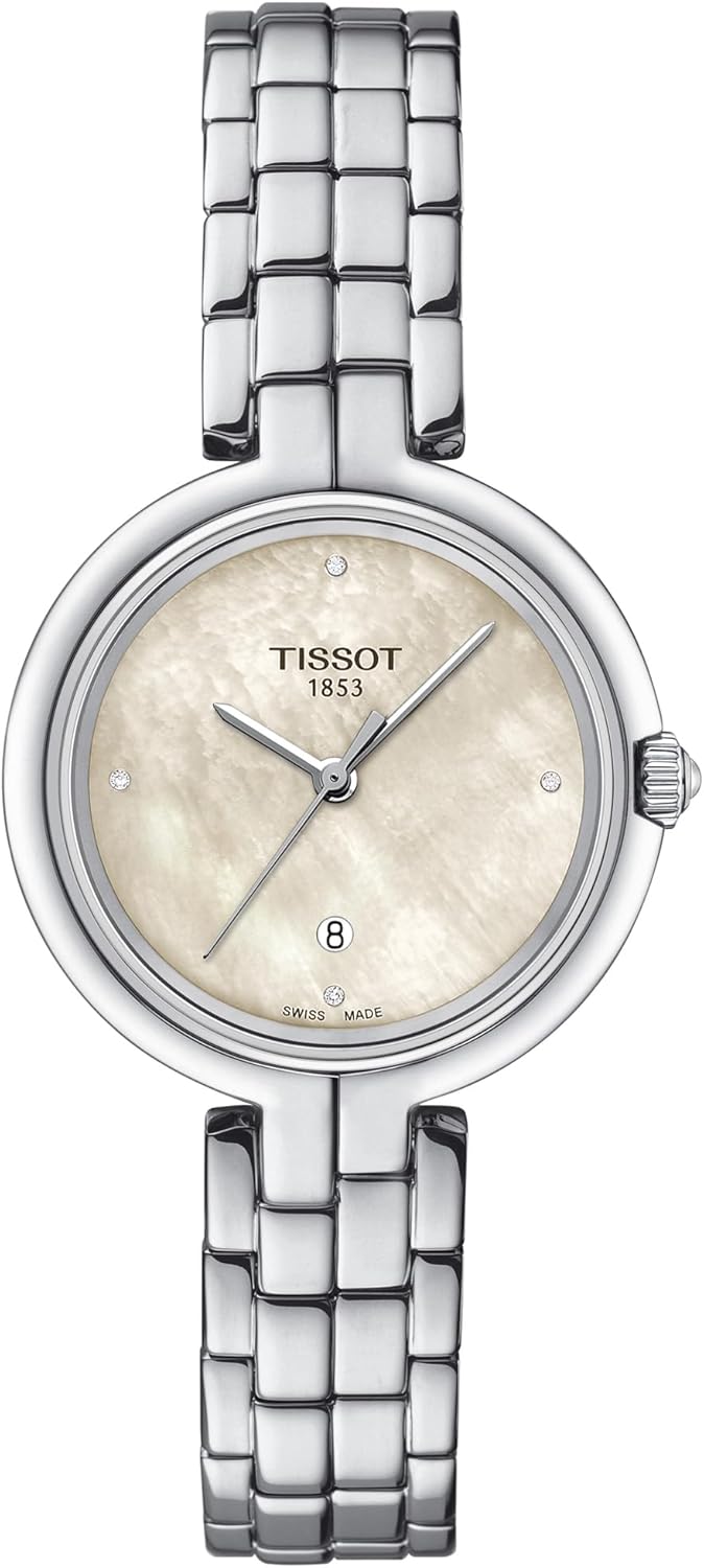 Tissot Womens Tissot Flamingo 316L Stainless Steel case Quartz Watches, Grey, Stainless Steel, 7 (T0942101111602)