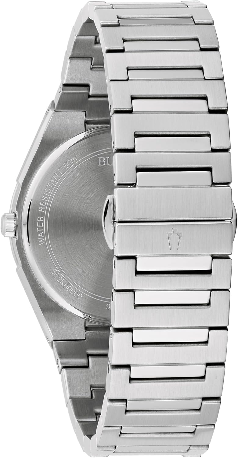 Bulova Mens Dress Classic Quartz Two Tone Stainless Steel Watch, Patterned Dial, 39mm