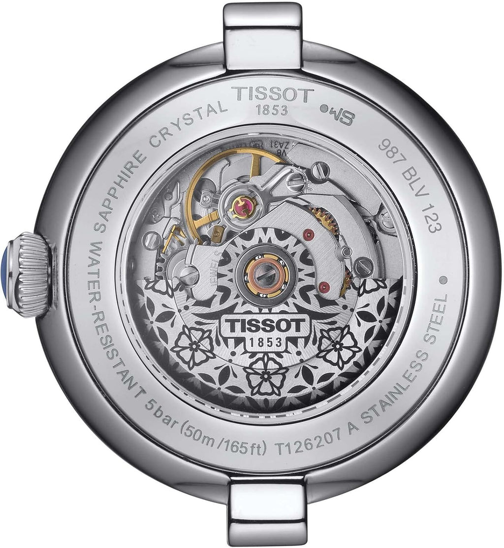 Tissot Womens Tissot Bellissima Automatic 316L Stainless Steel case Automatic Watch, Blue, Leather, 5 (T1262071601300)