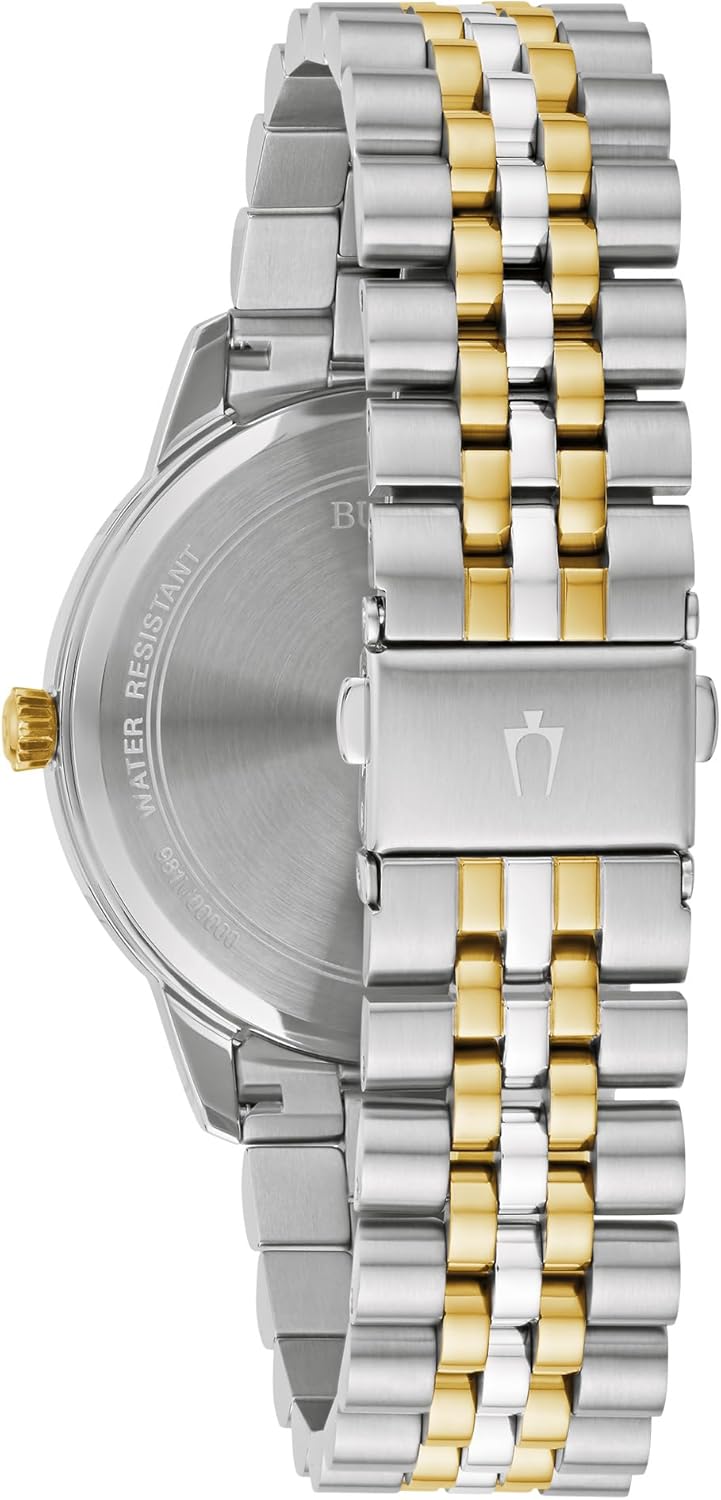 Bulova Men's Dress Classic Diamond Watch, 3-Hand Date Quartz Watch, Stainless Steel Bracelet, 41mm