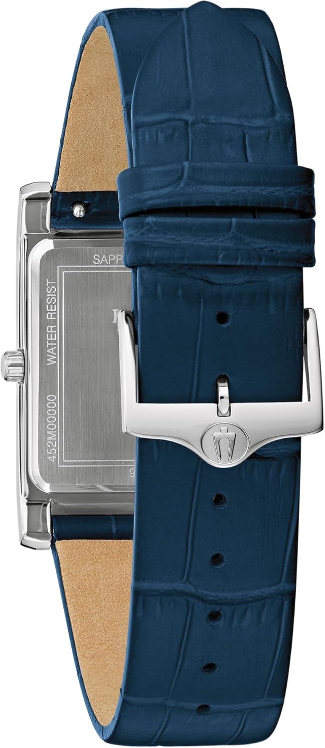 Bulova Men's Classic Sutton 3-Hand Calendar Quartz Leather Strap, Patterned Dial, Sapphire Crystal, 29 x 41mm