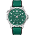 Bulova Men's Marine Star Quartz Silver Stainless Steel Watch, Leather and Silicone Strap, 100M Water Resistant, 43mm
