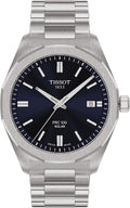 Tissot PRC 100 Solar, Blue Dial, 39mm Watch for Men, Silver Stainless Steel Bracelet, Solar Quartz Movement, T1514221104100
