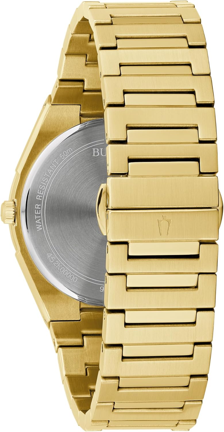 Bulova Mens Dress Classic Quartz Two Tone Stainless Steel Watch, Patterned Dial, 39mm