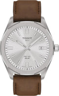 Tissot PRC 100 Solar, Silver Dial, 39mm Watch for Men, Brown Leather Strap, Solar Quartz Movement, T1514221603100