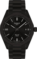 Tissot PRC 100 Solar, Black PVD Dial, 39mm Watch for Men, Blavk PVD Stainless Steel Bracelet, Solar Quartz Movement, T1514223305100