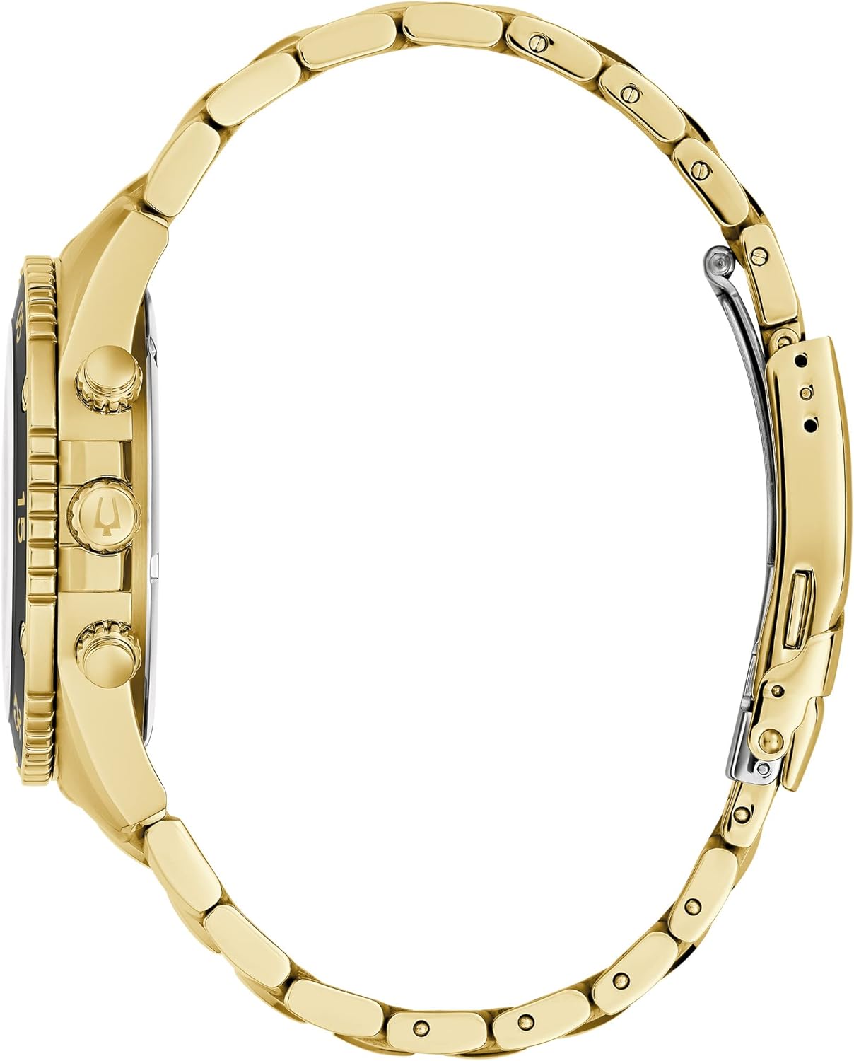 Bulova Men's Marine Star Gold Chronograph Stainless Steel Watch, Black Dial Style: 98B406