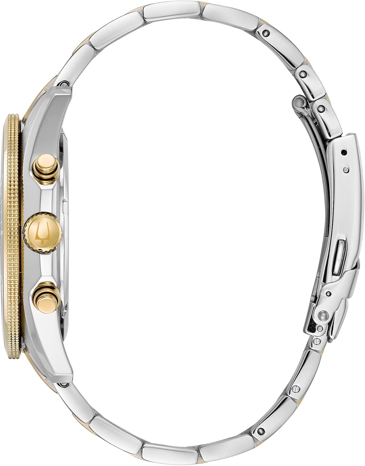 Bulova Men's Marine Star Chronograph Quartz Two Tone Gold Stainless Steel Watch, Blue, Calendar, Luminous, 43mm Style: 98B230