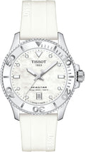 Tissot Seastar 1000, Swiss Quartz Watch for Women, White Mother of Pearl Dial and Silicone Strap, 36mm, T1202101711600