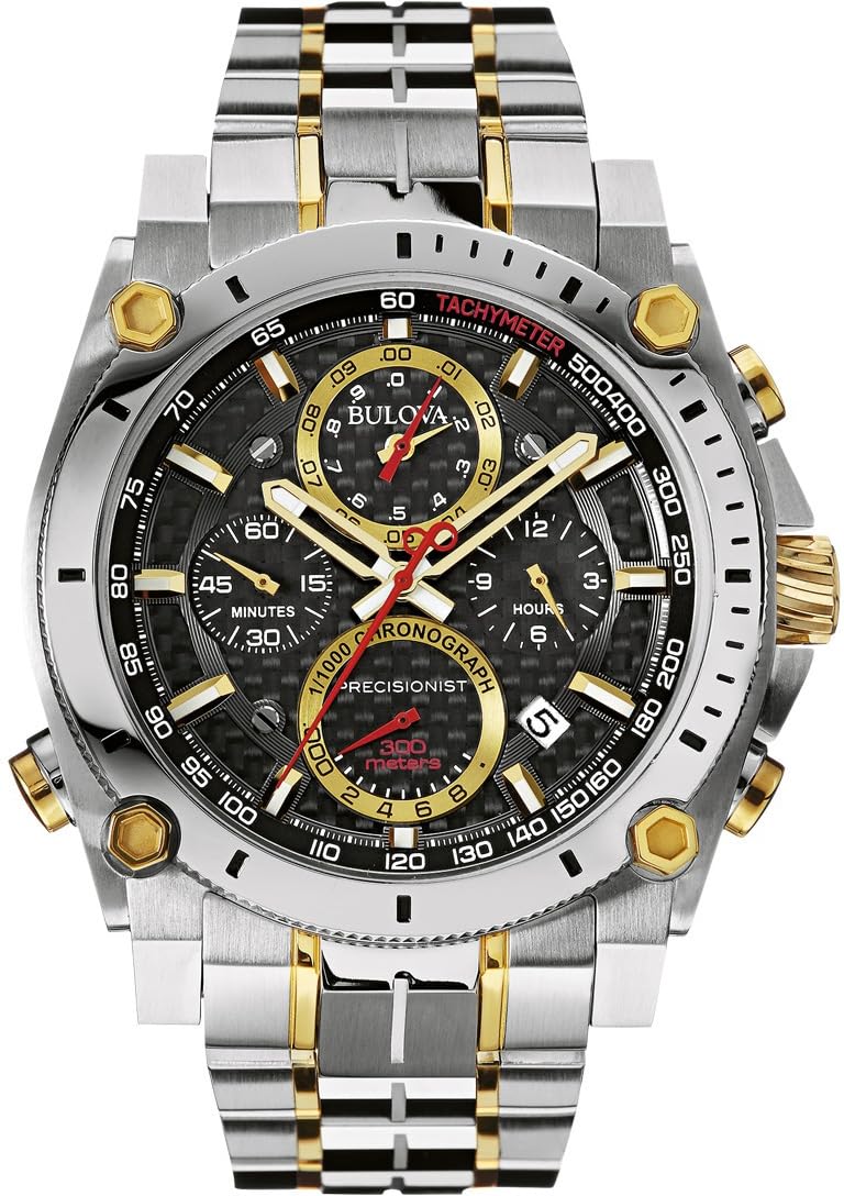Bulova Men's Icon High Precision Quartz Chronograph Watch, Curved Mineral Crystal