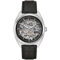 Bulova Men's Automatic Dress Classic Surveyor Watch, Black Leather Strap, Full Skeleton Dial, 42 Hour Power Reserve, 41mm