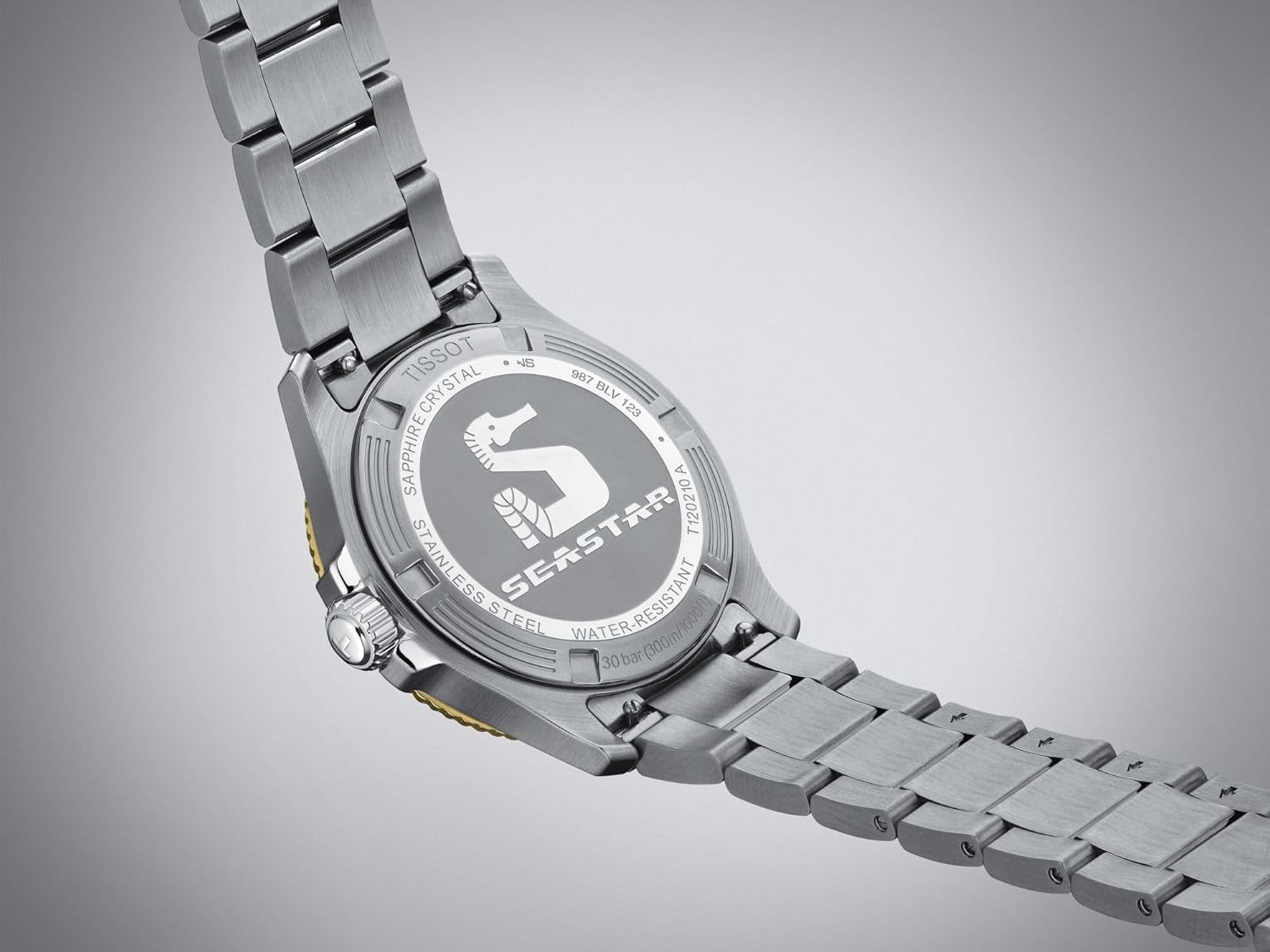 Tissot Unisex Tissot Seastar 1000 36mm 316L Stainless Steel case with Yellow Gold PVD Coating Quartz Watch, Grey, Stainless Steel, 18 (T1202102105100)