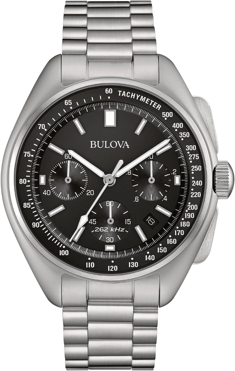 Bulova Men's Archive Series Lunar Pilot 6-Hand Chronograph High Performance Quartz Stainless Steel, Sapphire Crystal Style: 96B258