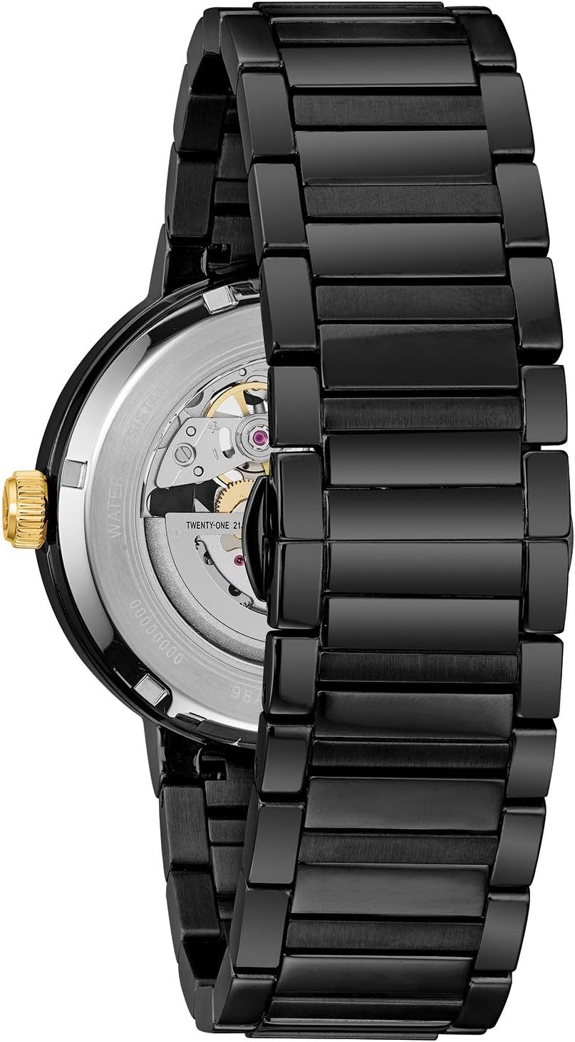 Bulova Men's Modern 3-Hand Automatic Watch, Open Aperture Dial and Edge to Edge Crystal