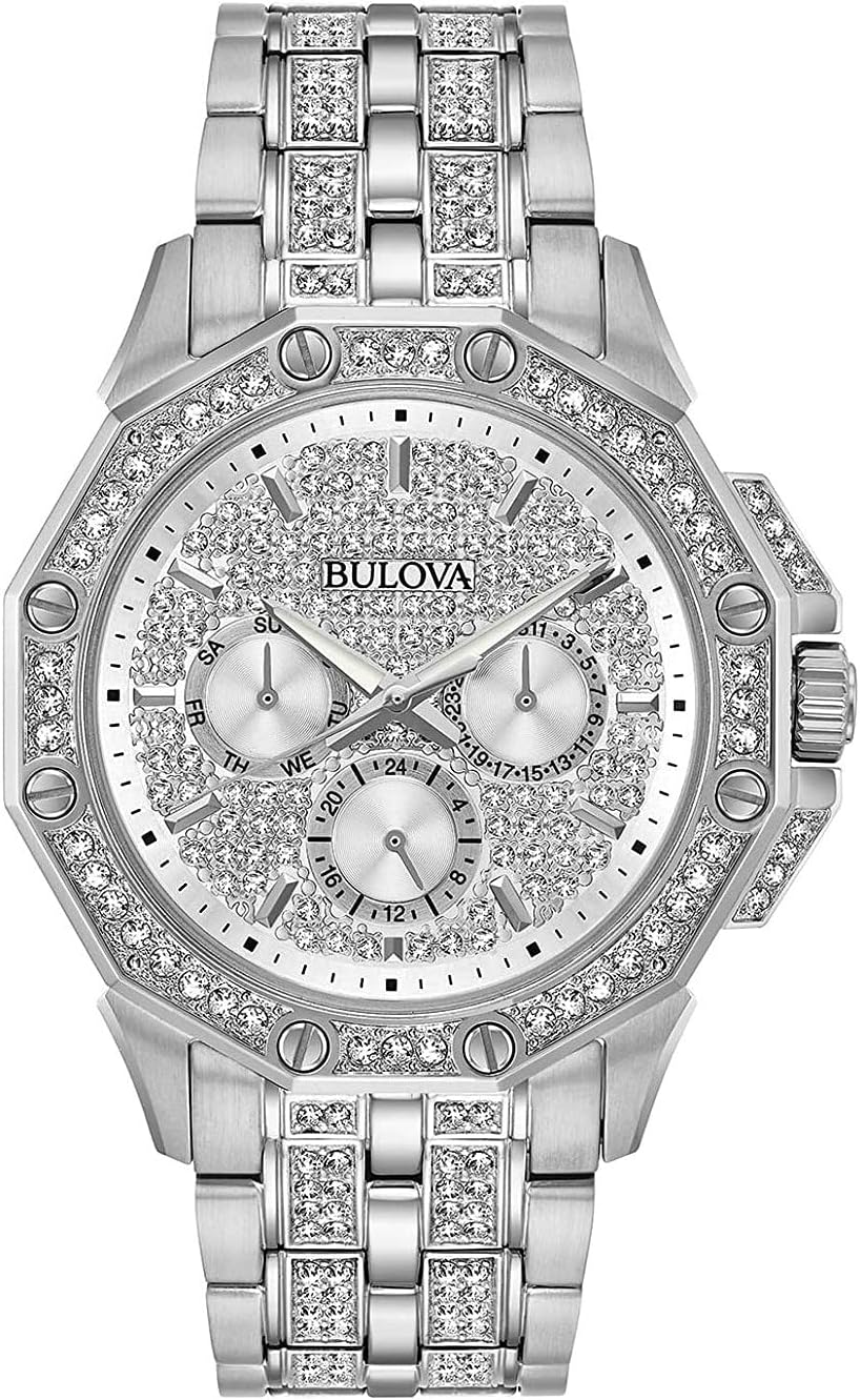 Bulova Men's Crystal Octava Chronograph Quartz Watch, Pave Crystal Dial