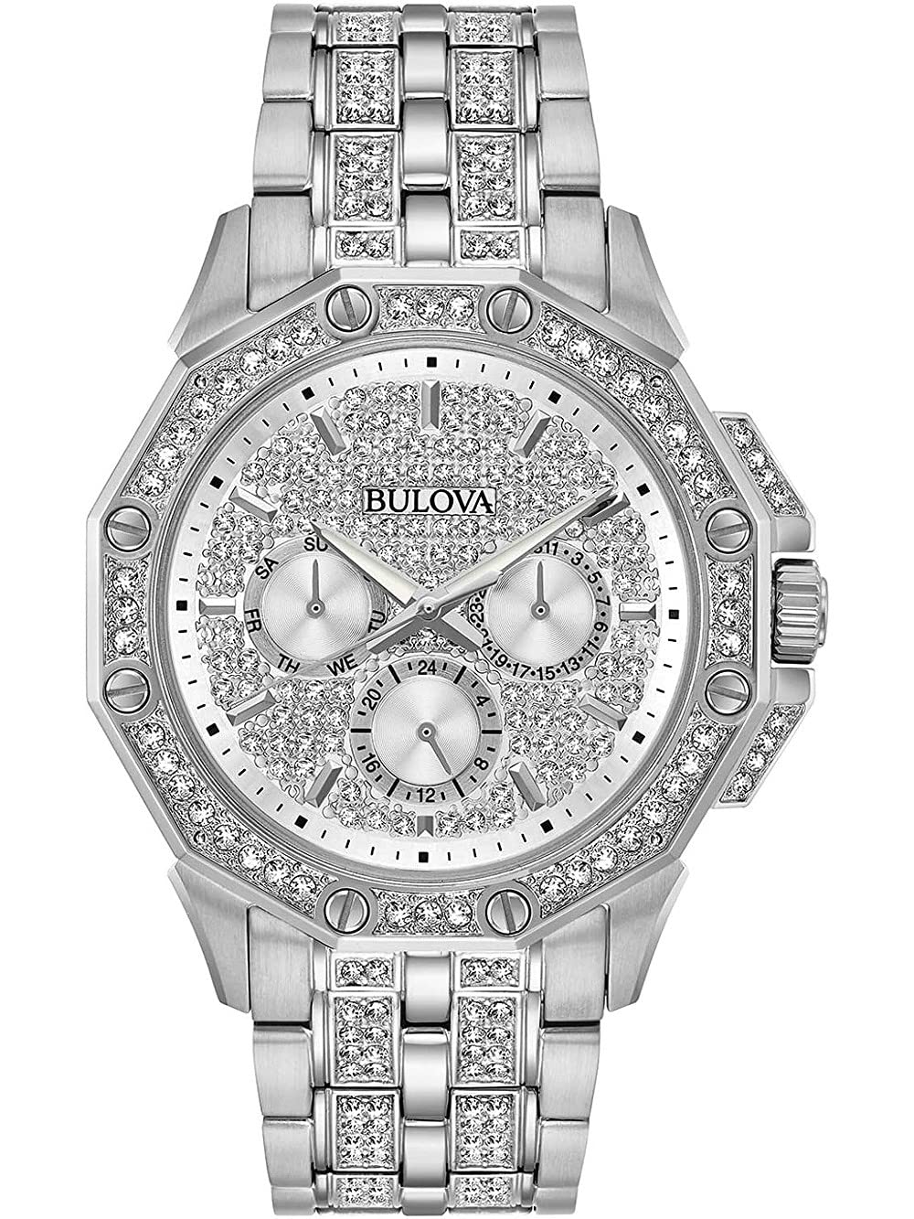 Bulova Men's Crystal Octava Chronograph Quartz Watch, Pave Crystal Dial