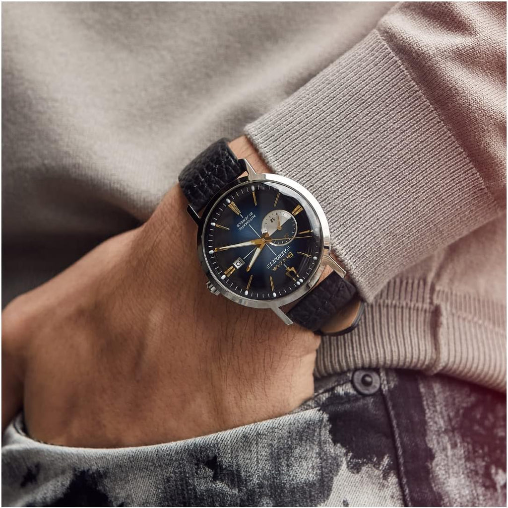 Bulova Men's Vintage Aerojet 4-Hand Automatic Watch, Open Aperture, Hack Feature, 24 Hour Time, Calendar Date, Double Curved Mineral Crystal, Luminous Hands, 41mm