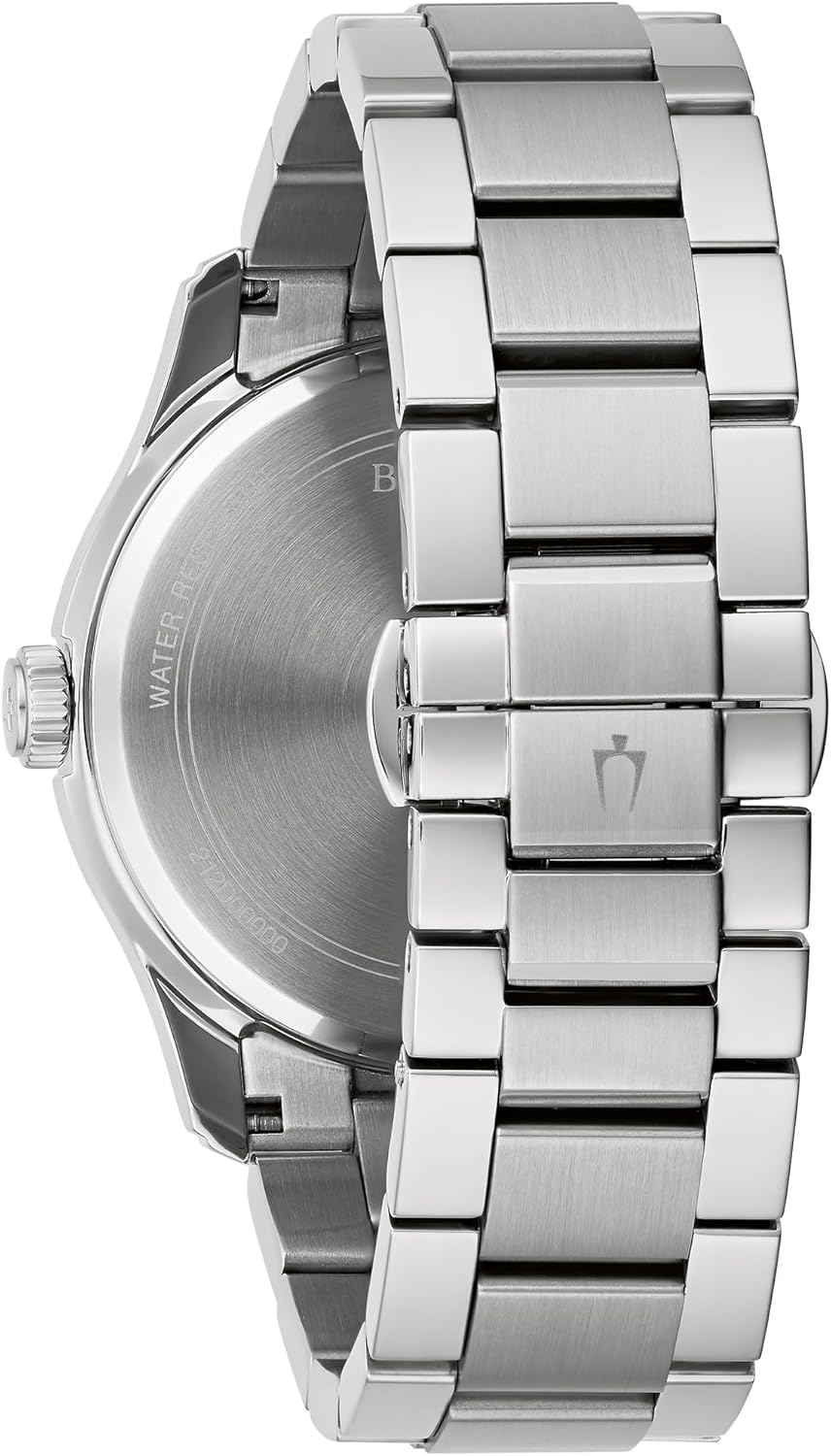 Bulova Men's Classic Wilton 3 Hand Silver Stainless Steel Watch, Blue Dial, 3 Hand Style: 96B386