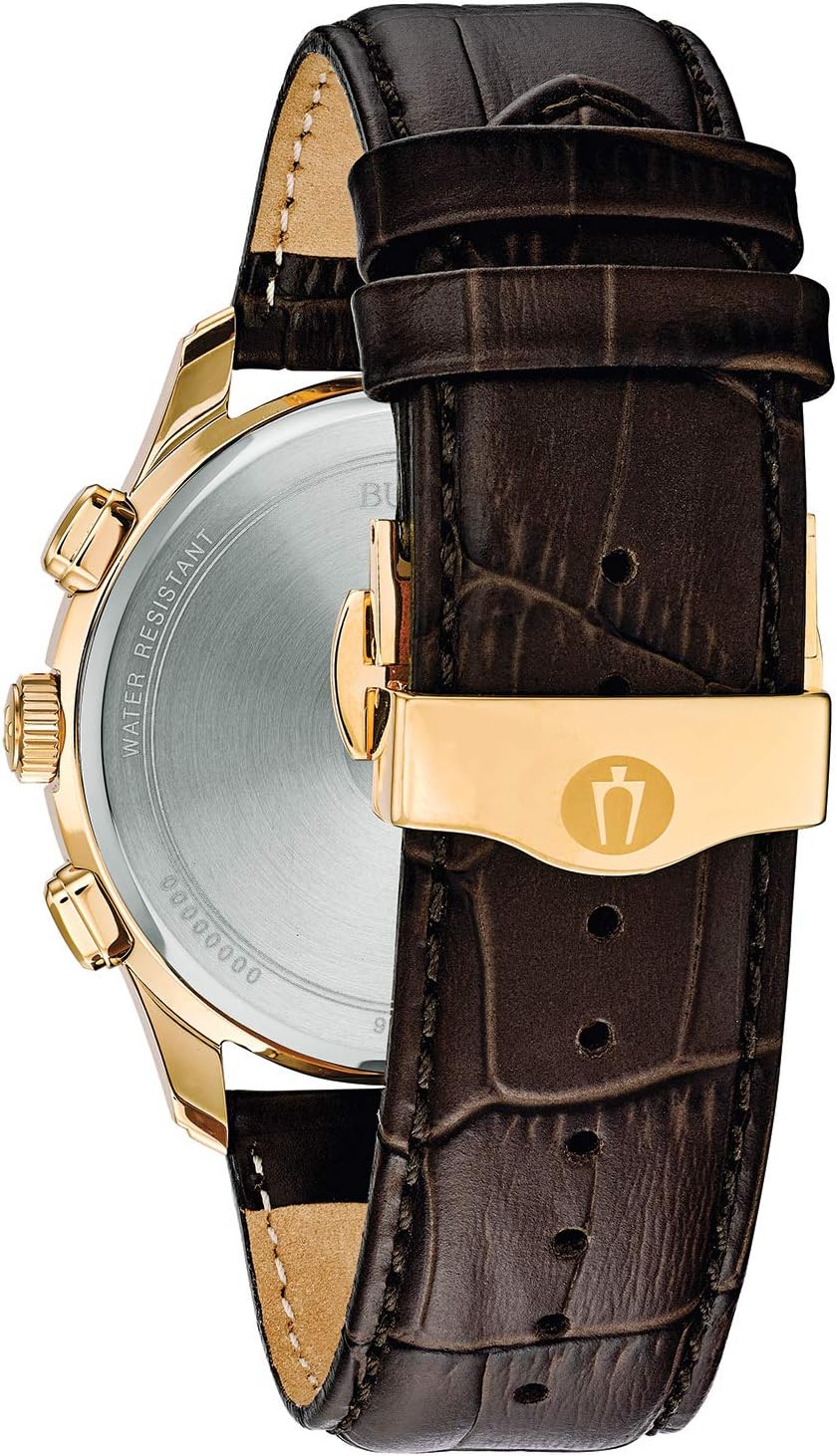 Bulova Men's Classic Wilton Brown Leather Strap Watch 46.5mm - 97B169