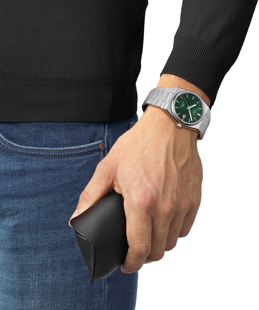 Tissot PRX Powermatic 80, Swiss Automatic Watch for Men, Stainless Steel Case, Green Dial, (T1374071109100)