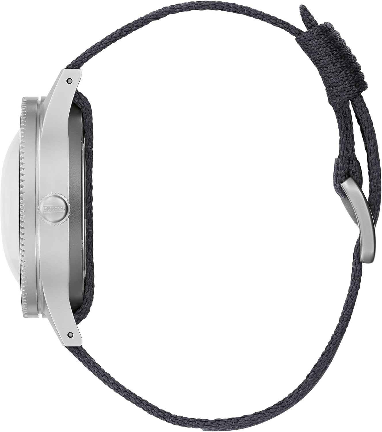 Bulova Men's Archive Series MIL-SHIPS-W-2181 Stainless Steel 3-Hand Hack Automatic Watch, Grey Nylon Strap and Black Matte Dial Style: 98A266
